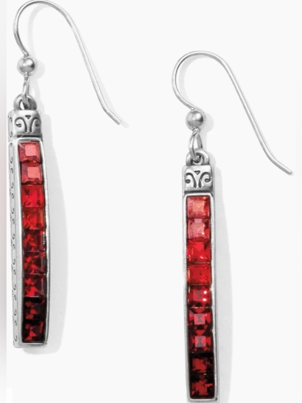 Brighton Red Crystal Bar Dangle Earrings